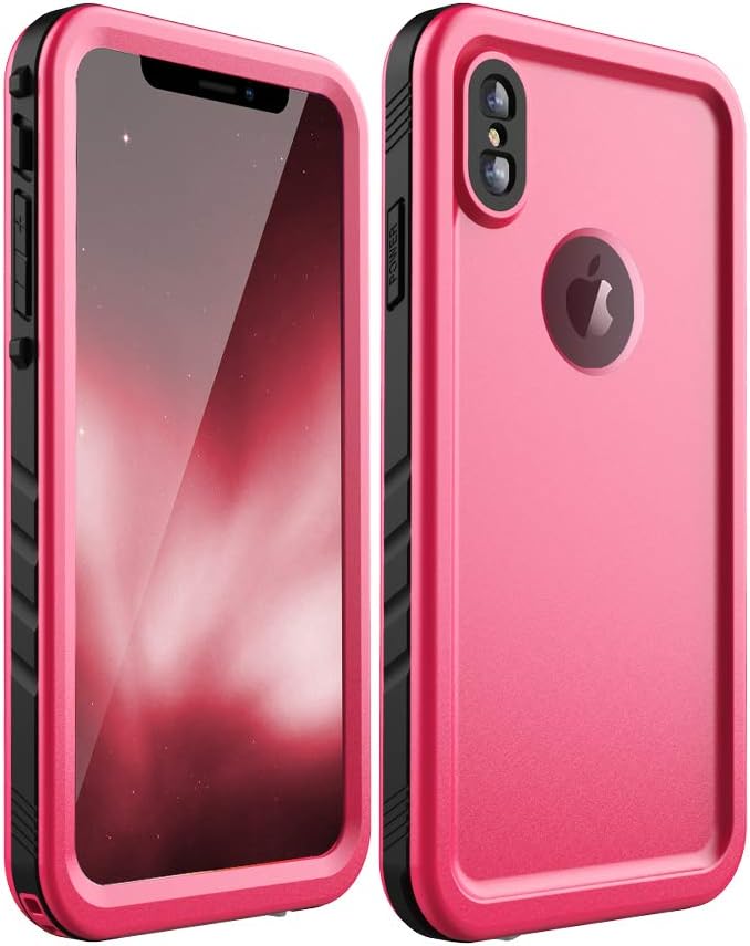 SPORTLINK iPhone Xs Max Waterproof Case, Waterproof Shockproof Snowproof with Built-in Screen Protector Slim Case for iPhone Xs Max 2018 Release (Pink)