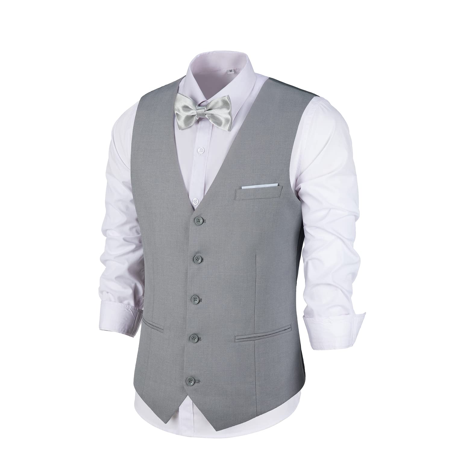Men's Suit Vest Wedding Suits Waistcoat Vests Grey 3 Pockets Tweed Vests Suit Tuxedo Business Formal Party Dress for Men-picture-11