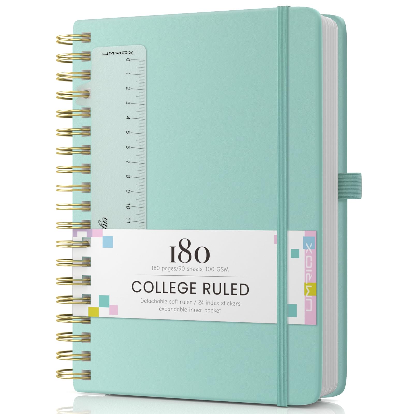 Umriox Notebook B5 Journals,180 Pages Wirebound Spiral Notebook with 100gsm Lined Paper, Writing Notepad for Women Men Work Office School, 19 x 25cm - Green