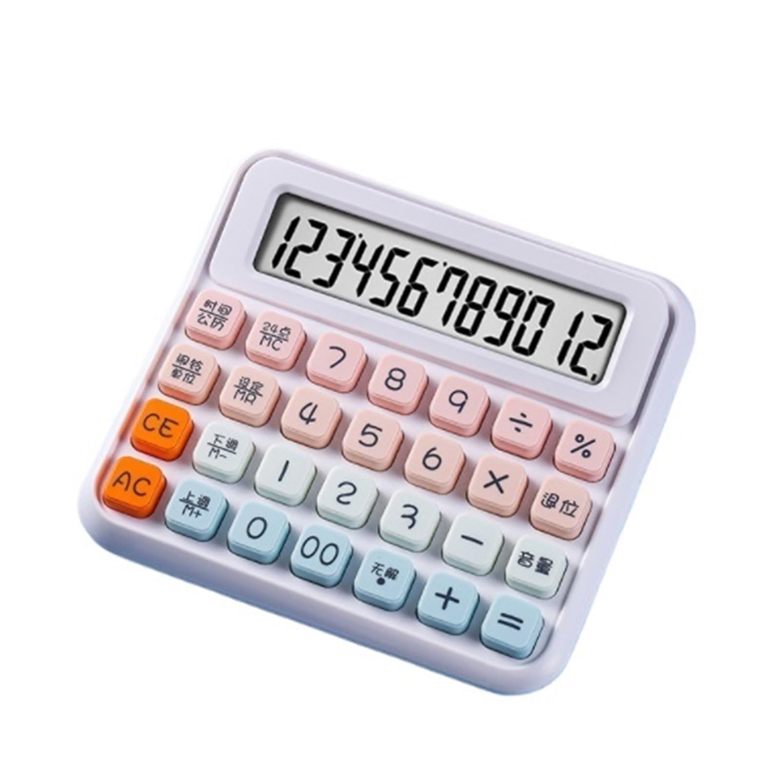 Calcolatrice per Ufficio Calcolatrice Multifunzione con Display LCD A 12 Cifre for Calcoli in Ufficio E A Scuola Scuola(Pink)