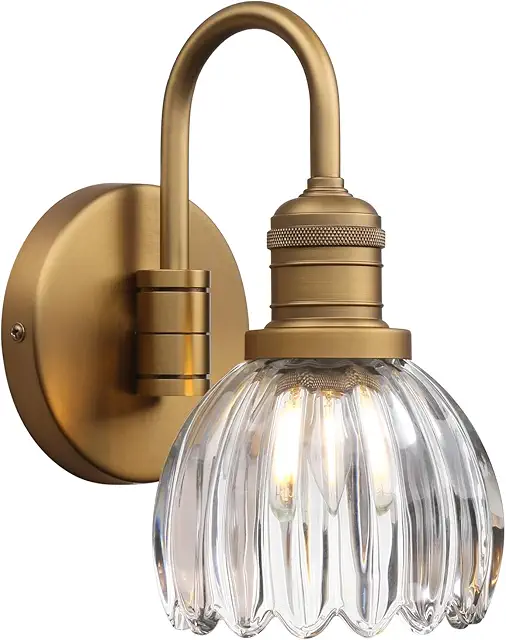 Applique Murale Fleurs Pathson Vintage Col de Cygne en Verre Tulipe Éclairage Intérieur