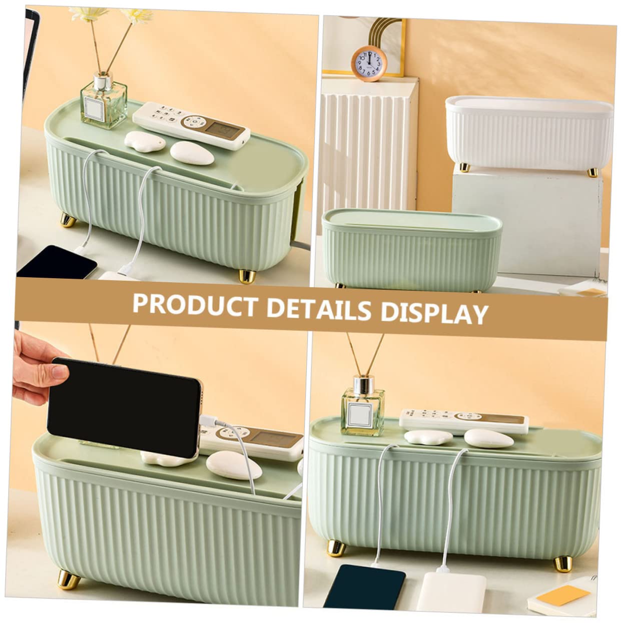 Kabel Organizer Box mit Deckel Effiziente Kabelmanagement Lösung für Schreibtisch und Zuhause aus Robust mit Öffnungen für Mehrere Kabel Effektive Wärmeableitung Praktische