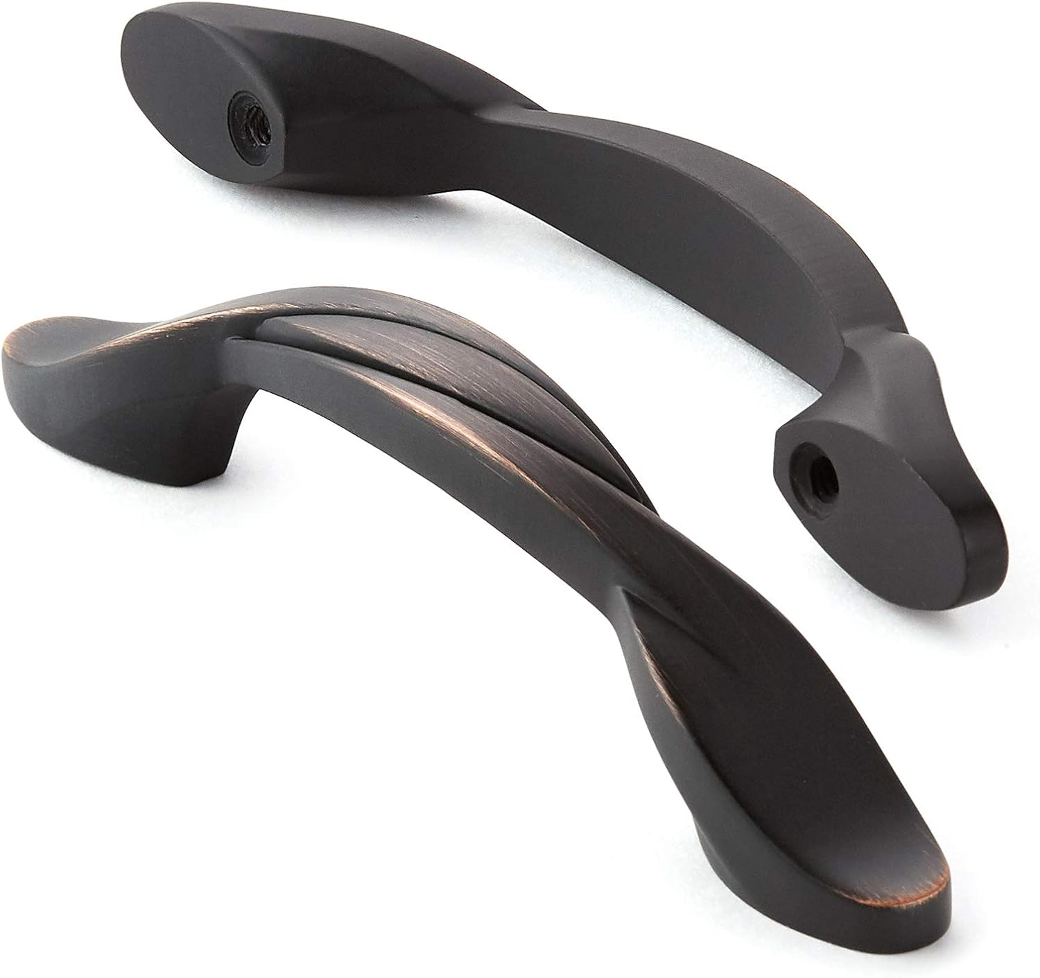 CAULDHAM 5 Pack Solid Braided Kitchen Cabinet Pulls Handles (3" Hole Centers) - Drawer/Door Hardware - Style M260 - Oil Rubbed Bronze