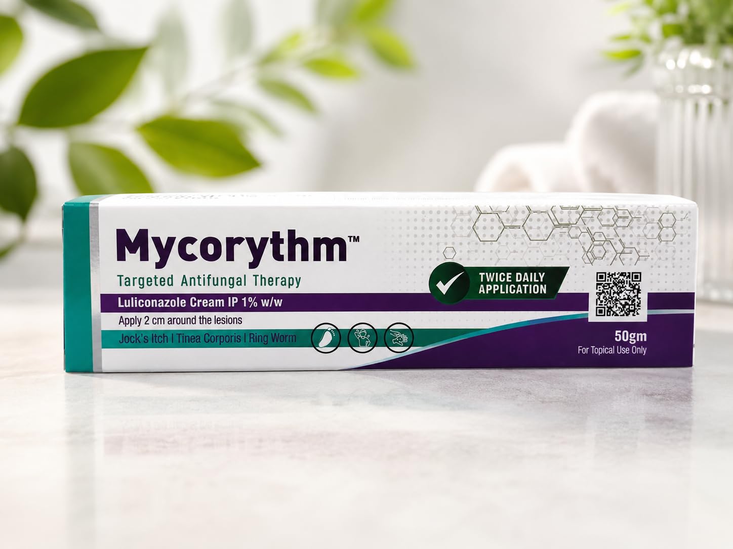 Mycorythm Targeted Antifungal Therapy Luliconazole Cream | Luliconazole 1% w/w Topical Antifungal For External Use Easy Application Dermatologist Prescribed-image-34