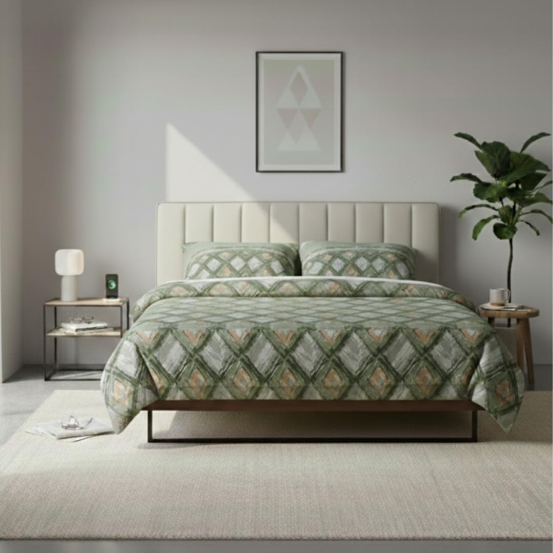Jenny Sesàl Iside Cotton Sheet Set – Sheet Set + Pillowcases (Sage Green, Double)