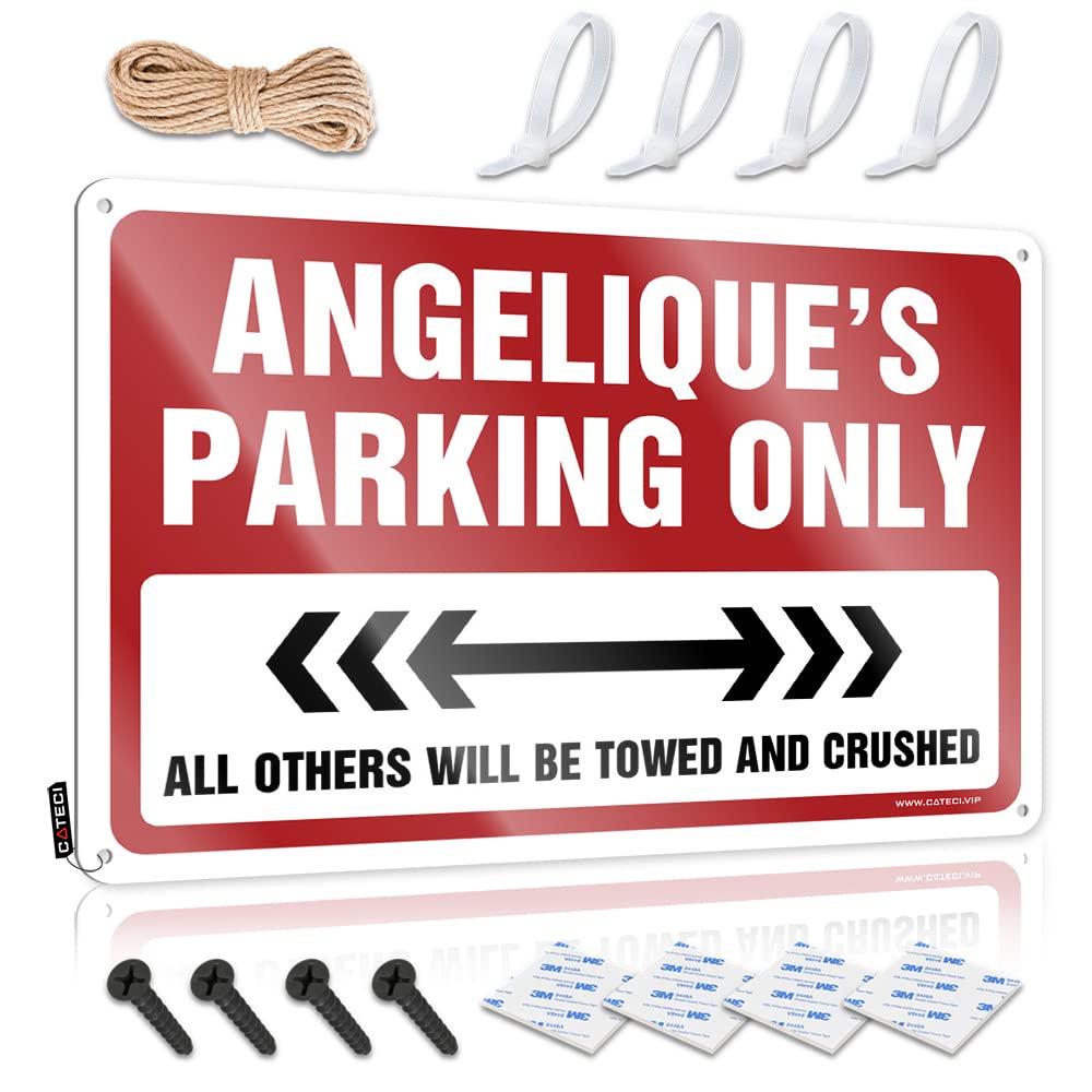 KRAZMURONGD Funny Beer Sign Angelique'S Parking Only Tin Sign Warning Tin Sign In Home Bar Signs