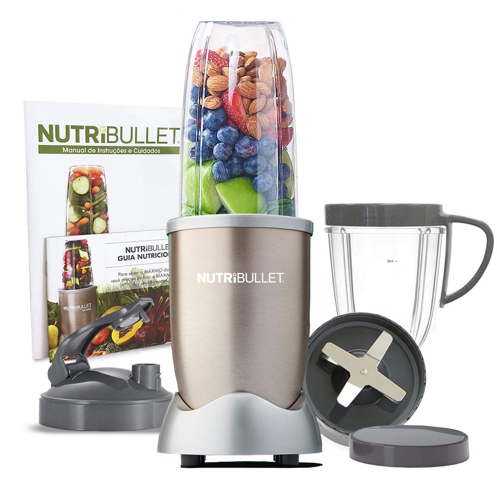 Nutribullet 900w De Potência Champagne Com 9 Itens - 5 Em 1