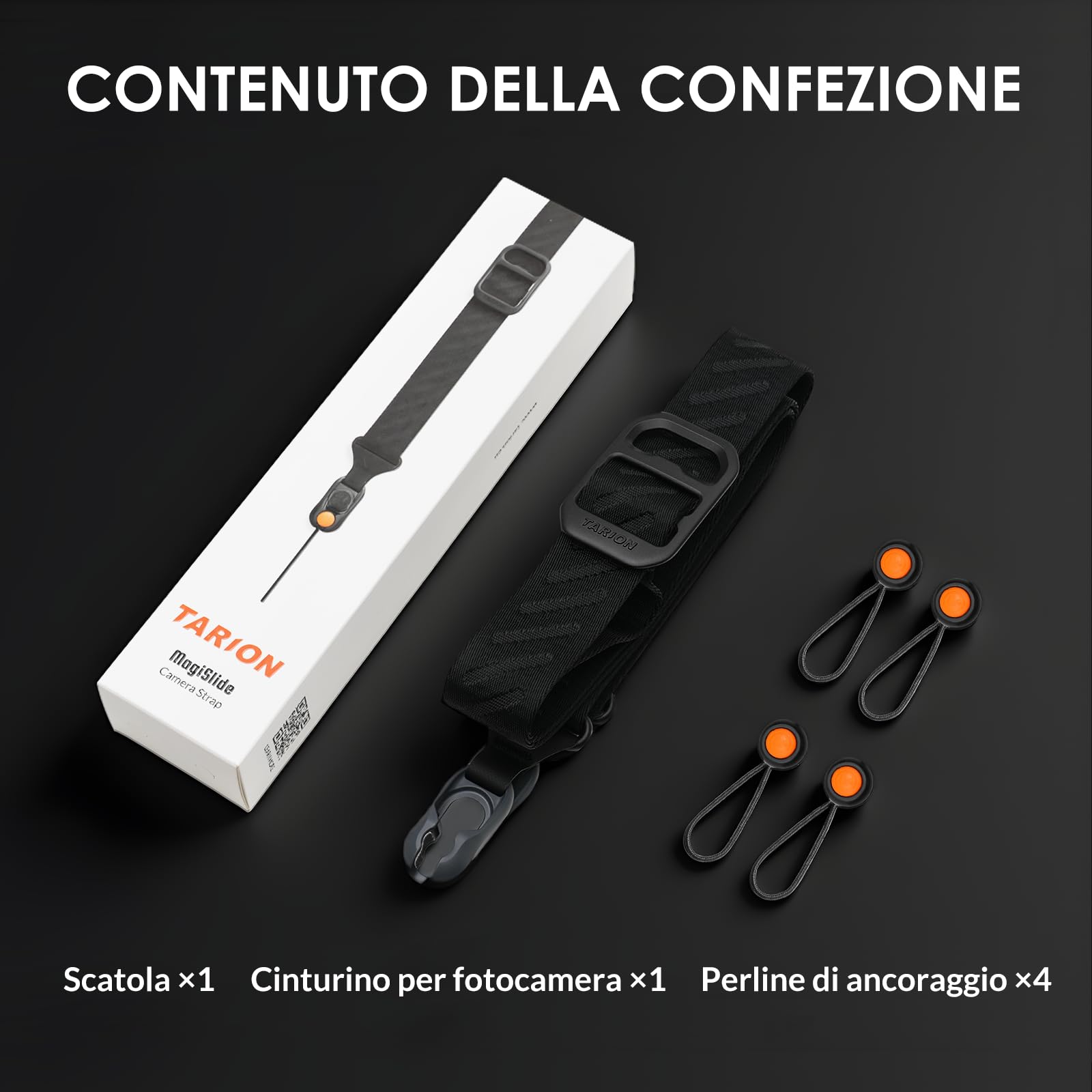 TARION Tracolla per Fotocamera a Sgancio Rapido – Tracolla Magnetica per DSLR – Regolazione Rapida della Lunghezza 83-141cm – 50kg Ancoraggi di Sicurezza in Corda Dyneema ad Alta Portata – Magislide