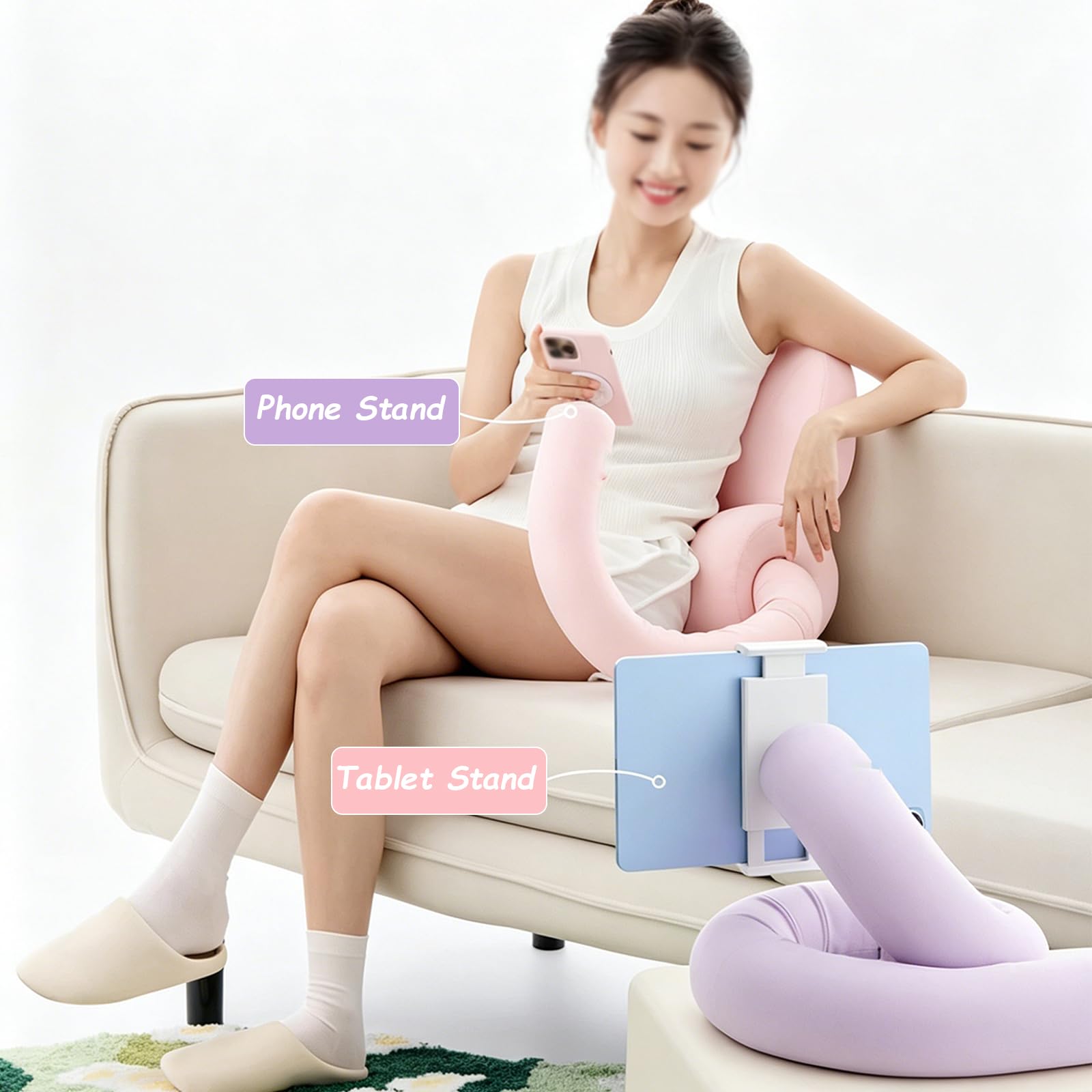 KissenstäNder FüR Das Bett,Verstellbare Handyhalterung,Um 360° Drehbarer Tablet-StäNder,Universelle Klemmhalterung,FreihäNdige Lesehilfe Liegendes Lesen,Ideal Sofa,Schoß,Auto Mehr(Size:Magnetic Mount,