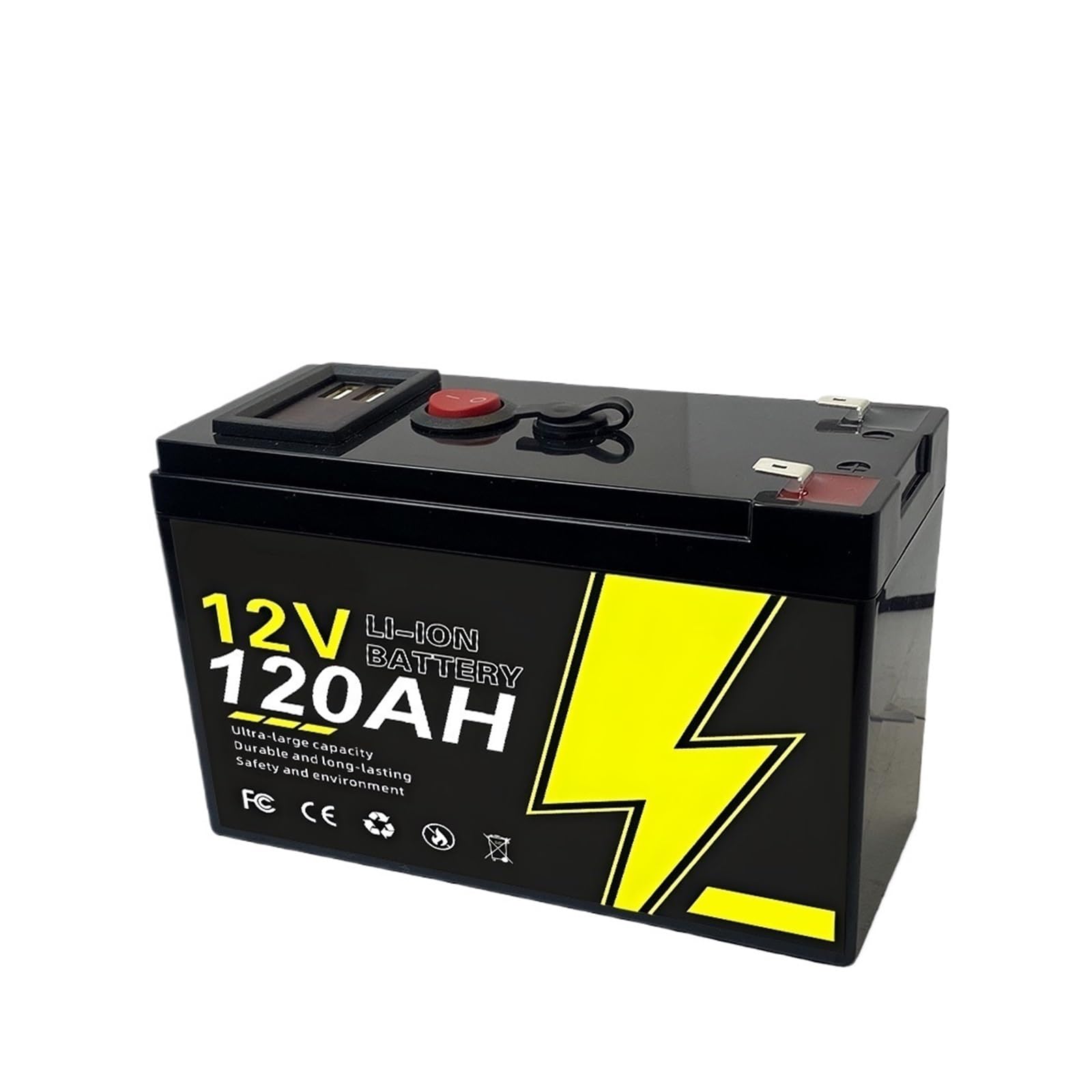 Batteria A Ciclo Profondo 12V 150Ah LiFePO4 Batteria Energia 100A | For camper, furgoni, motori da pesca alla traina, campeggi(120Ah Battery x1)