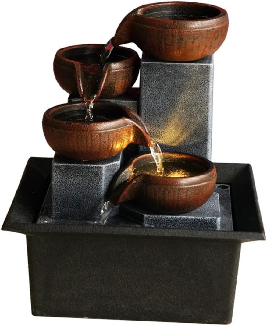 Alipis Tabletop Water Fountain Natural River Rocks Soothing Desktop Adornment for Office and Living Room Tranquil Flowing Water Feature for Meditation and Relaxation