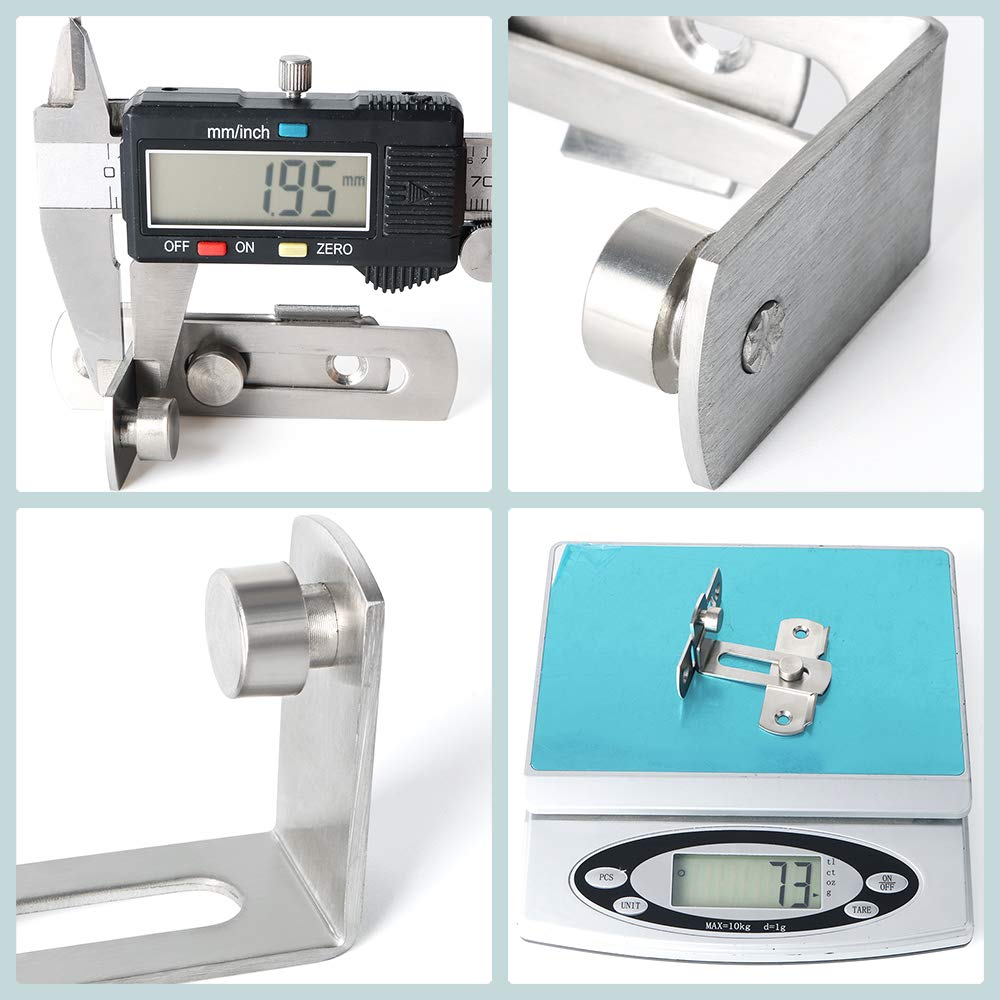 Sayayo 90 Degree Door Lock Slide Gate Latch Tiny Door Bolt, Stainless Steel Brushed Finished, EMS9001K-FBA 3