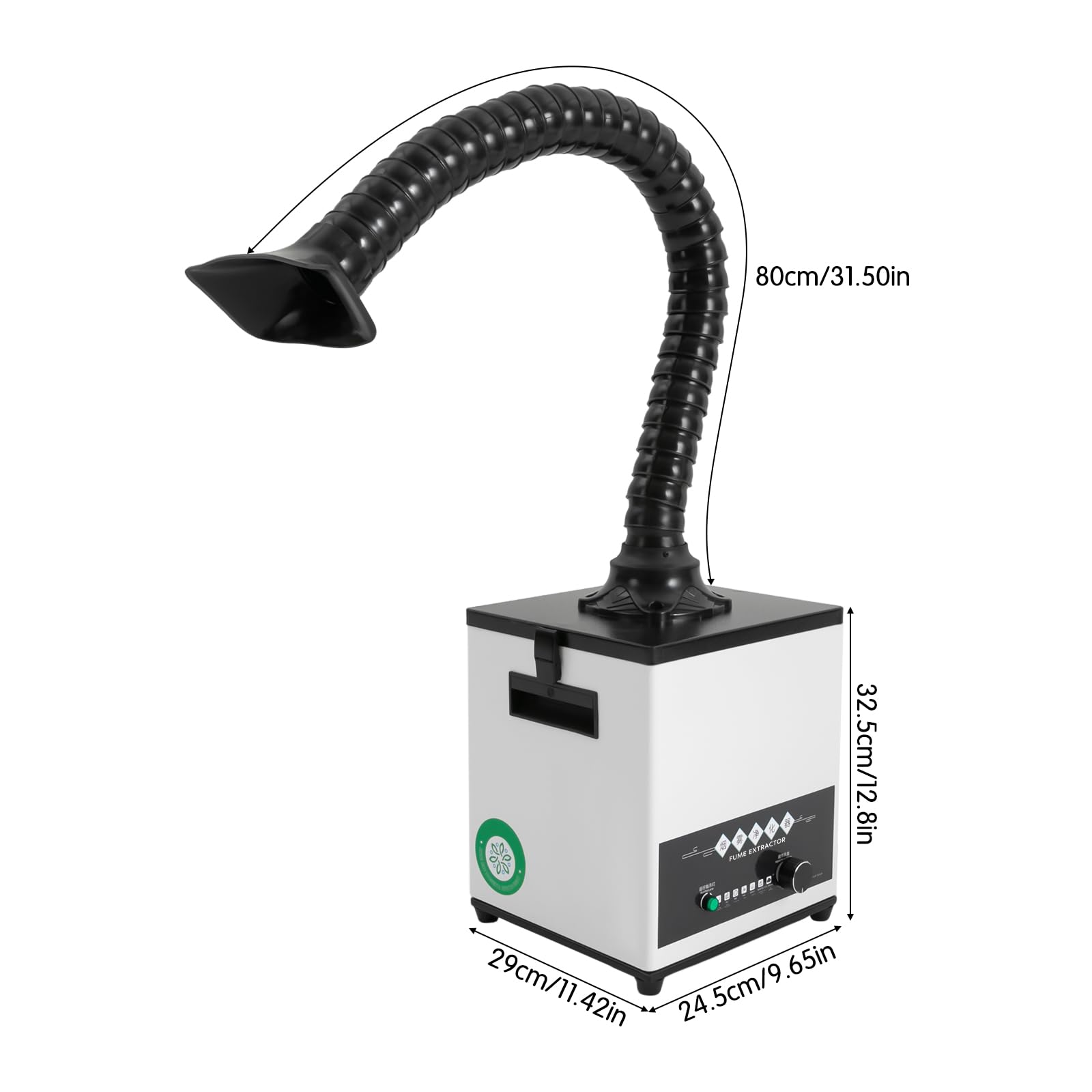 Odkurzacz dymu do prac lutowniczych, stacja lutownicza, odkurzacz pyłu, oczyszczacz powietrza, 0-225 m³/h, 100 W, z filtrem HEPA, 3 warstwy filtra, odpowiedni dla majsterkowiczów i warsztatów
