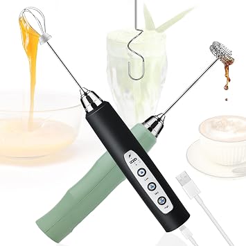 Milk Frother Rechargeable Handheld Granite+Black