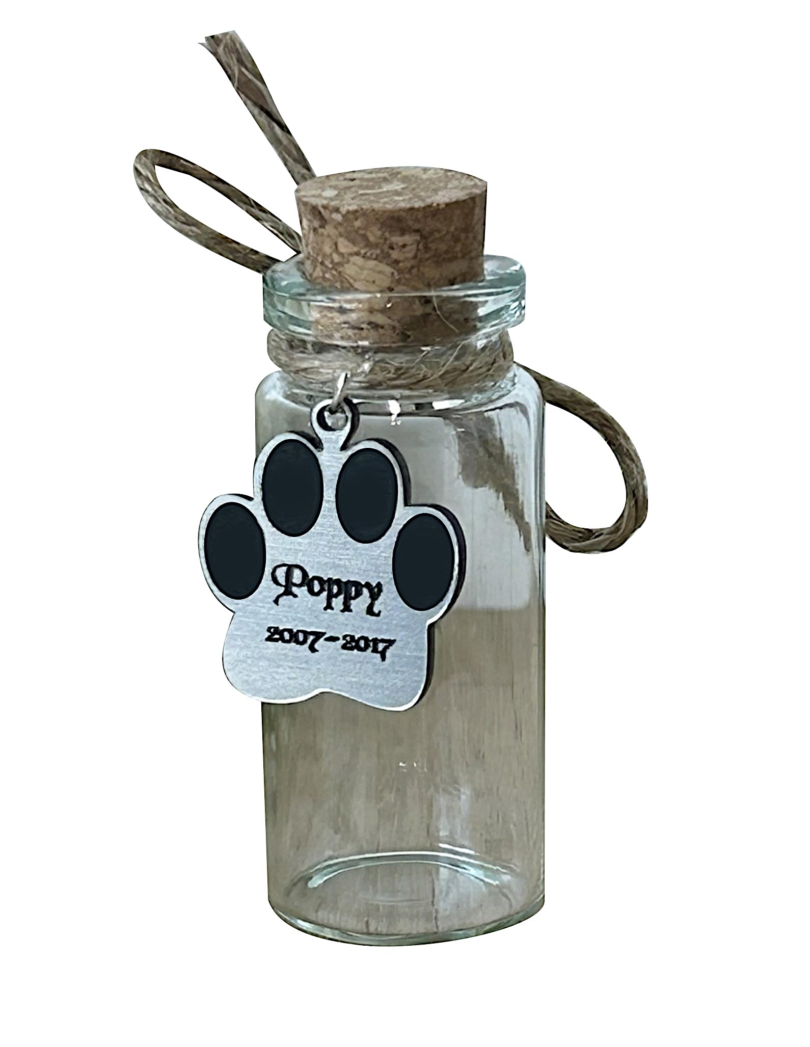Pet Fur Keepsake memorial Gifts Ashes Glass Bottle Box Cat Dog Rabbit Gift Personalised KC laser Crafts