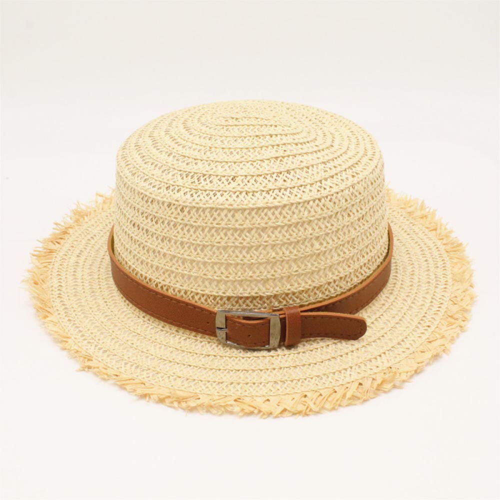FBJOMSEWZO Sombreros De Paja Gorra De Mujer Sombrero De Paja para Mujer, Sombrero De Viaje, Sombrero De Playa Informal para El Sol, Letra, Sombrero De Moda Transpirable
