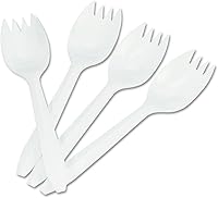Vista 2 de Boardwalk SPORK - Cubertería de polipropileno de peso medio, tenedor, color blanco (caja de 1000)