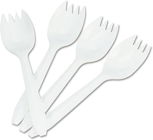 Miniatura 2 de Boardwalk SPORK - Cubertería de polipropileno de peso medio, tenedor, color blanco (caja de 1000)