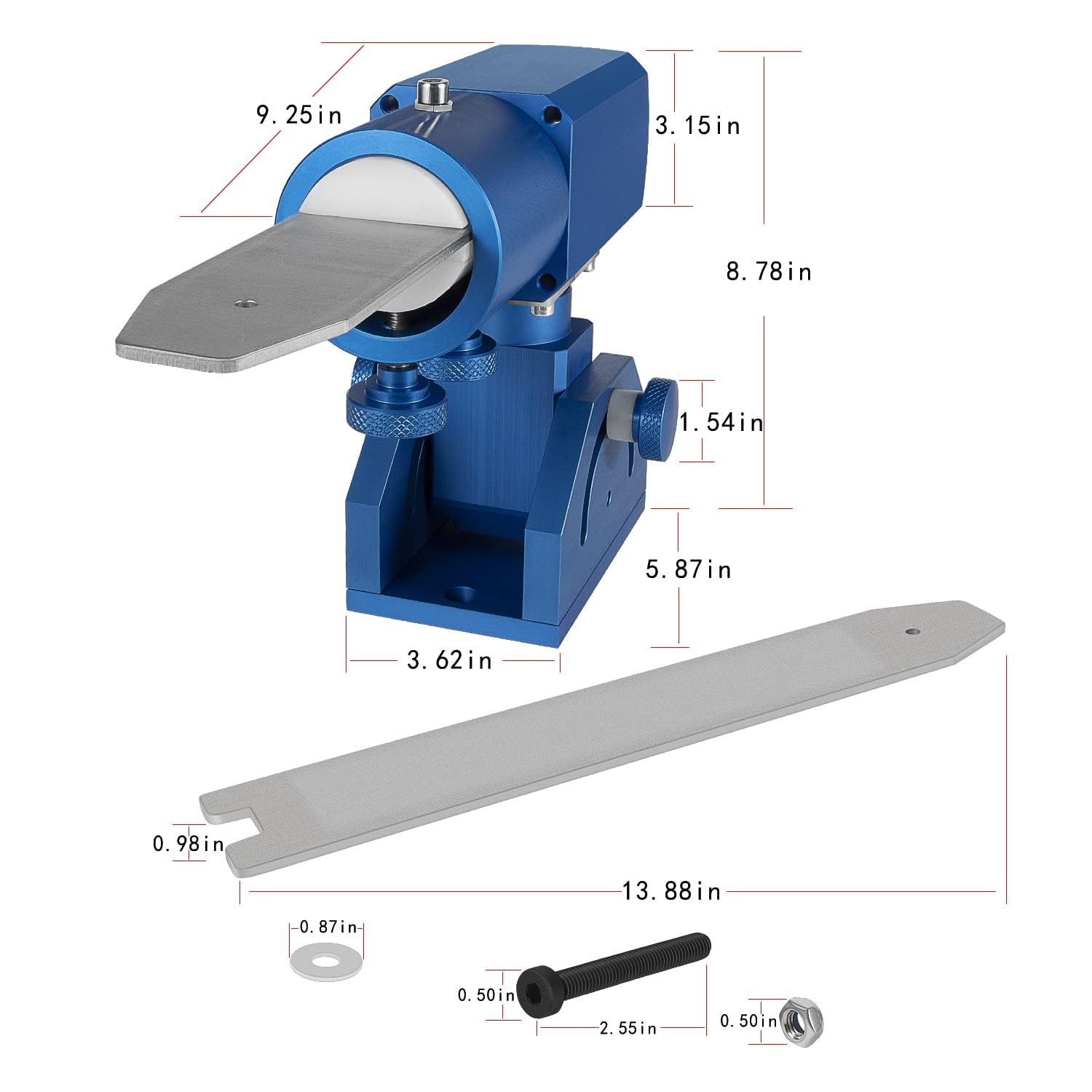 E-cowlboy Outil d'étau à lame à trois axes, outil professionnel avec pied rotatif à 180° à 360 degrés, bleu