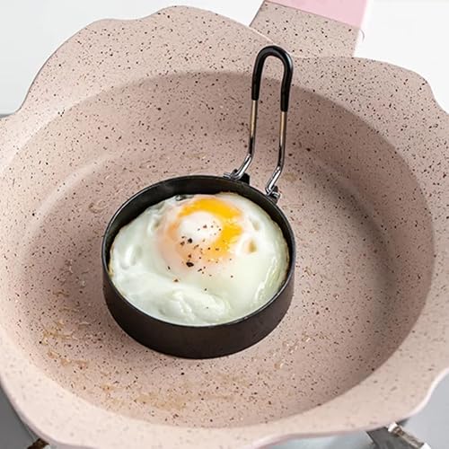 Miniatura 5 de S.SARI 6 anillos de huevo, cazadores furtivos, antiadherentes, anillos de huevo de acero inoxidable para desayuno, tortillas, panqueques, sándwiches