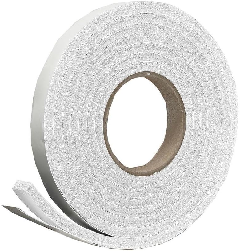 Frost King R338WH White Sponge Rubber Foam Tape 3/8in x 3/16in x 10ft - Durable Weather Stripping for Windows & Doors