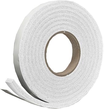 Frost King R338WH Sponge Rubber Foam Tape 3/8in Wide x 3/16in Thick x 10ft Long, White