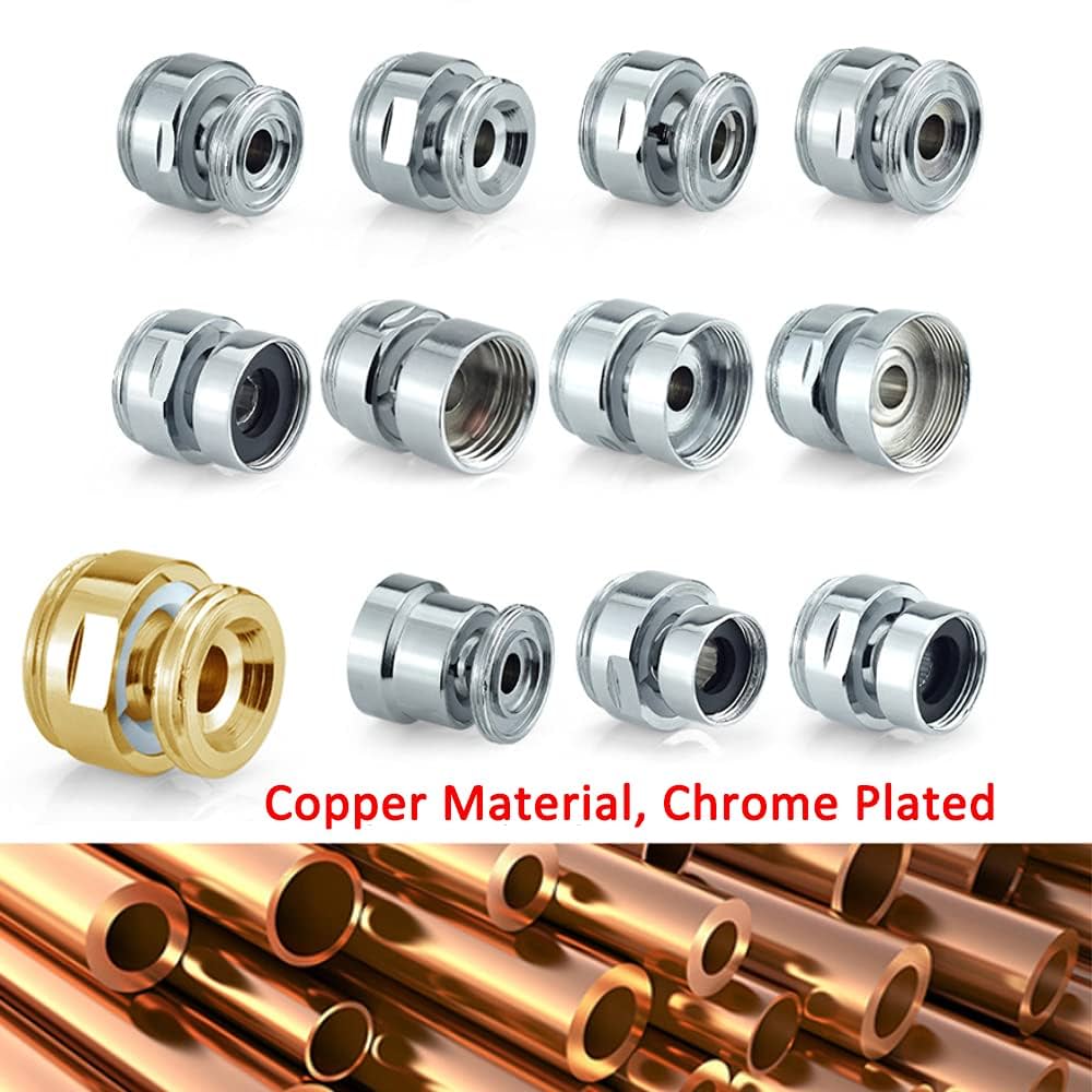 Amazon.co.jp: 2個のスイベル蛇口アダプター、360度真ちゅうねじ