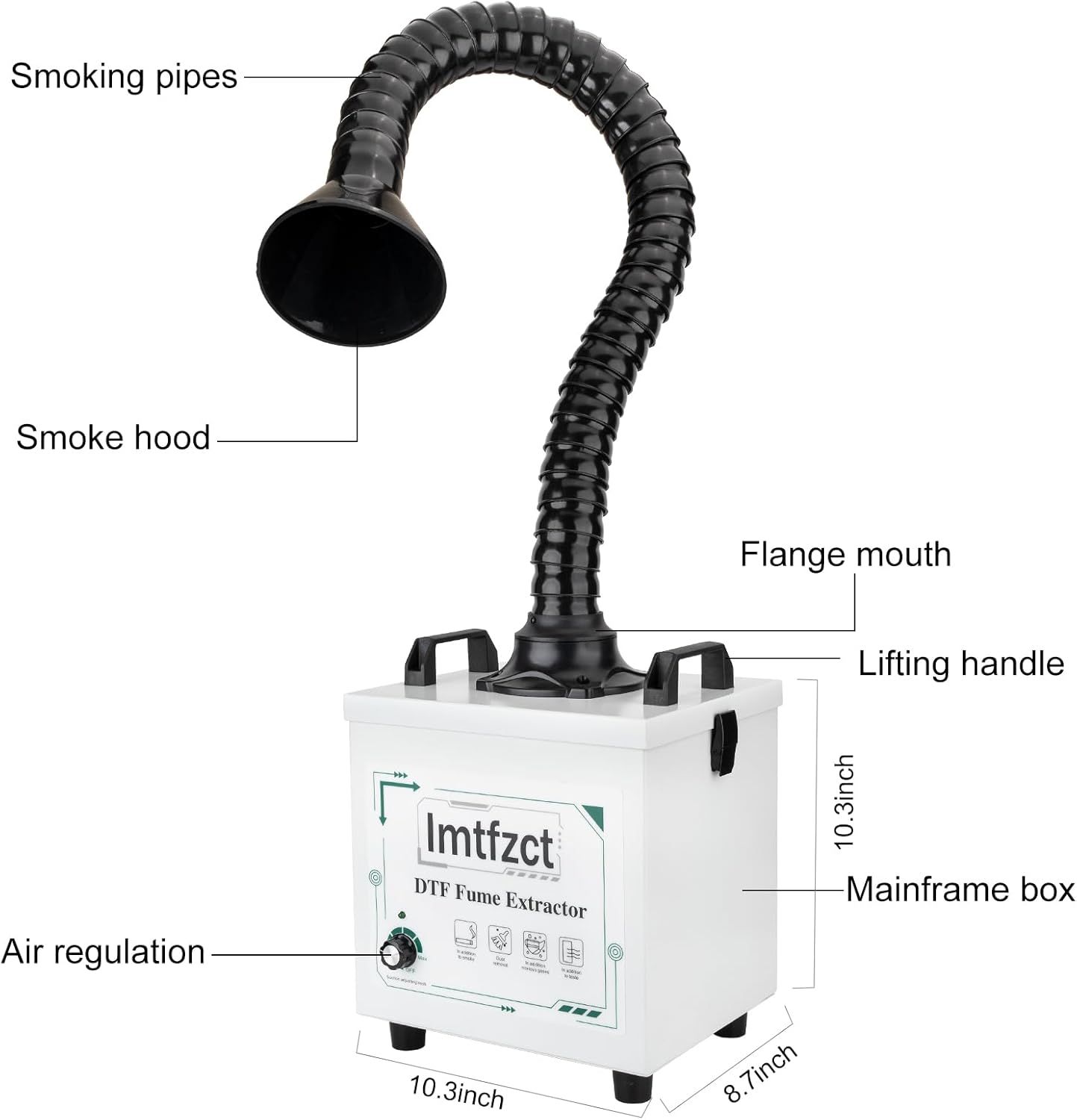 Solder Fume Extractor, DTF Smoker Purifier, 100W, Low-Noise, 3-Stage Filters Adjustable Speeds With A Hose For DTF meachine