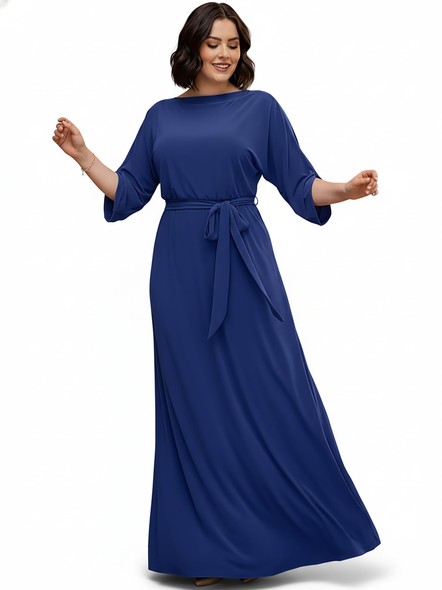 KOH KOH Womens 2026 Flowy Formal Batwing Sleeve Evening Casual Gown