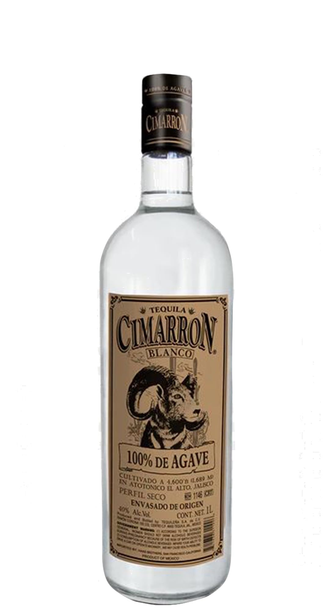 Cimarron Blanco - Tequila Morbida ed Elegante, 40% Bottiglia da 1000ml