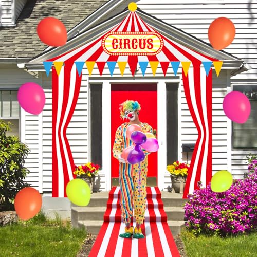 Image of Fanfanwin 4 Pcs Circus Tent Decorations Carnival Halloween Party, Stylish