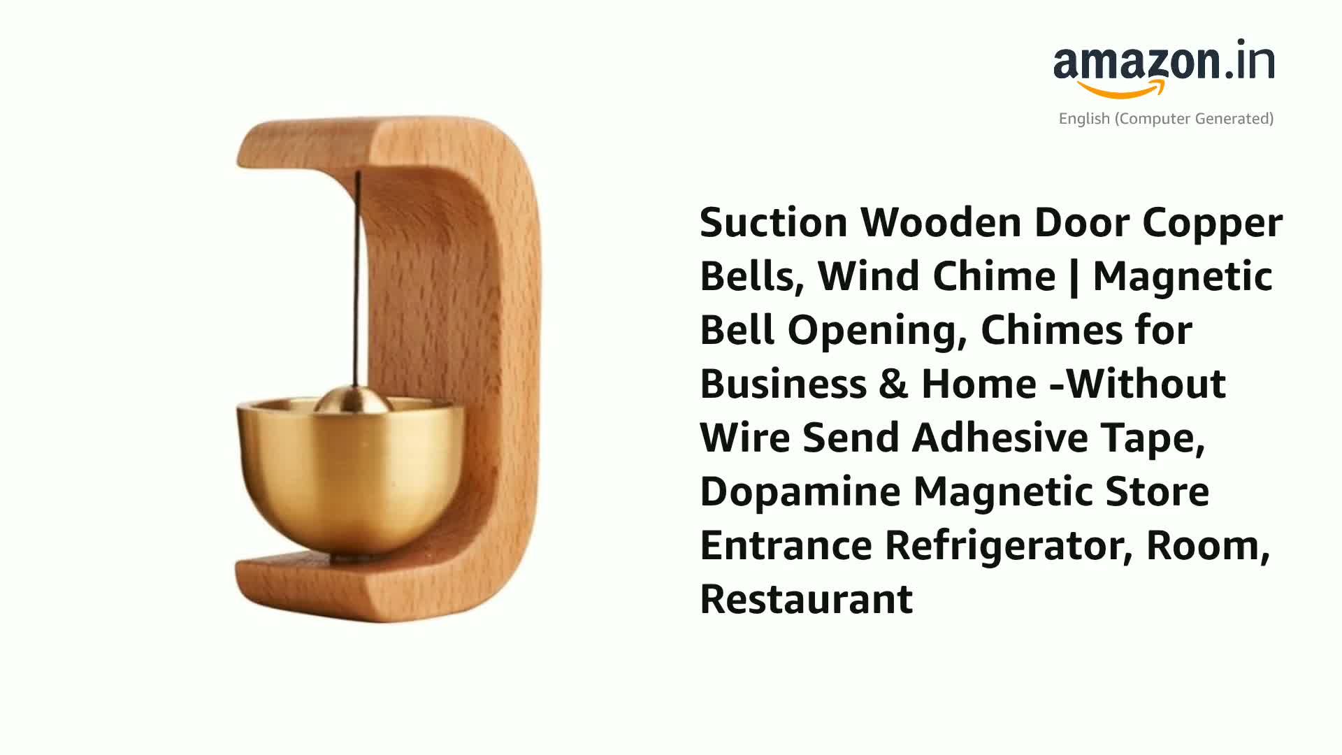 Suction Wooden Door Copper Bells, Wind Chime | Magnetic Bell