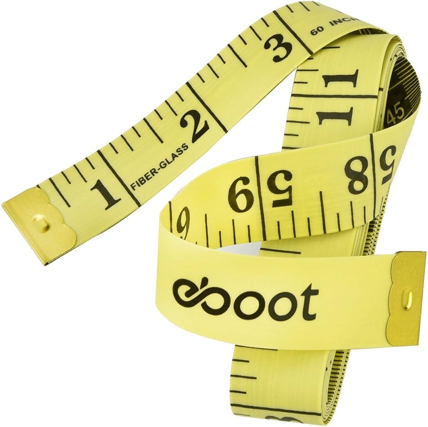 eBoot 60 Inch 150 cm Soft Tailor Tape Measure for Cloth Sewing Waist Bra Head Circumference Tailor Double Sided Cloth Ruler(Yellow)