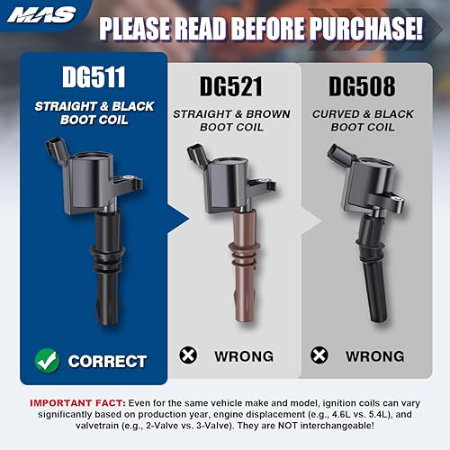 Miniatura 2 de MAS Juego de 8 bobinas de encendido compatibles con Ford Expedition Explorer F150 F250 F350 Super Duty Lincoln Navigator Mark LT Mercury Reemplazo