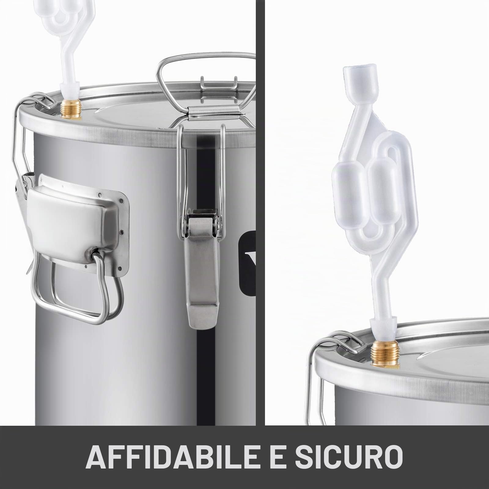 VEVOR La Caldaia per Acqua Distillata con Pompa,Doppi Fusti,8Gal,La Caldaia per Acqua al Chiaro di Luna,Distillatore d'Acqua Alcolica,Distillazione del Vino 8GAL,in Acciaio e Rame Rosso