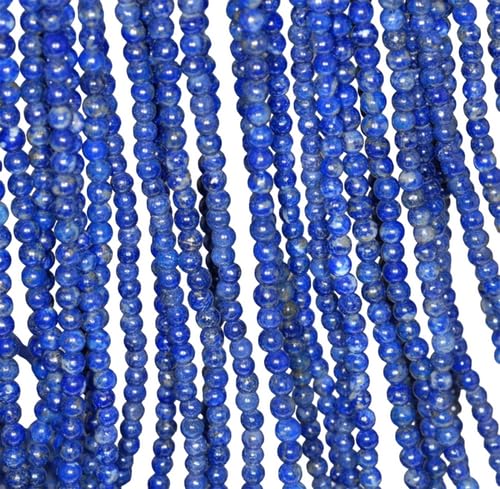 CHIKLEET3mm Azura Lapis Lazuli Gemstone Grade A Blue Round 3mm Loose Beads 16 inch Full Strand CHIK-STNRD-47981