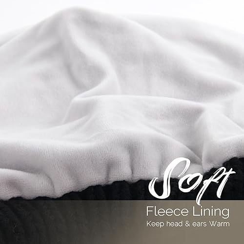 Miniatura 3 de FURTALK Gorro de punto para mujeres y hombres con forro polar y calavera de esquí gorro de invierno