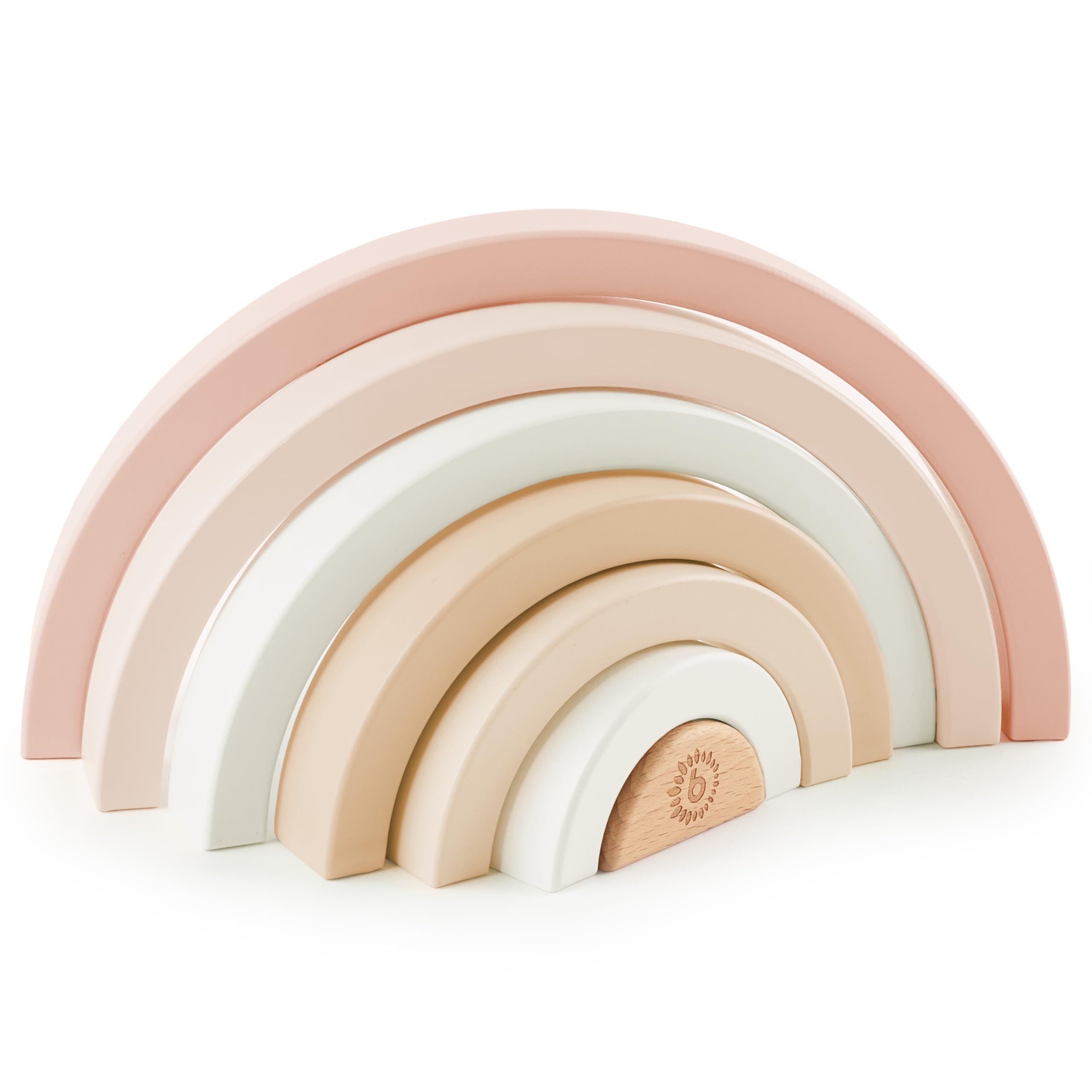 BIECO Rainbow Wood Deer Ella | Stacking Toy Baby | Wooden Rainbow Stacker Montessori Decor Stacking Tower 1 Year Old + Wooden Baby Toy โ image 1