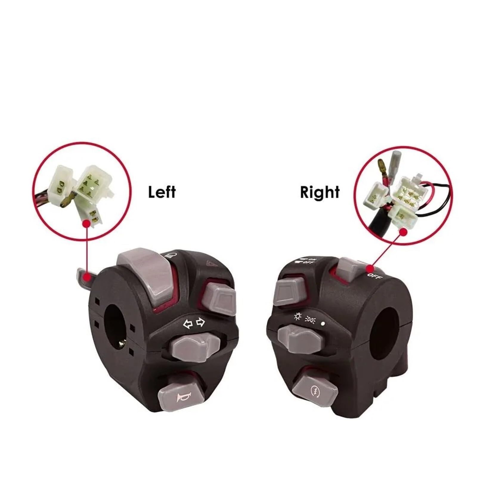 Interruttore Manubrio Interruttori Manubrio Moto Spia Fari Indicatori Di Direzione Avvisatore Acustico Pulsante Start Kill E-bike ATV Interruttore 22mm 7/8''