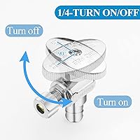 Vista 3 de WiseWater Válvula de Parada de Ángulo PEX de 1/2 Pulgada PEX x 1/4 Pulgada de Compresión, Válvula de Apagado de 1/4 Vuelta, Accesorio de Fontanería