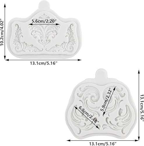 Miniatura 2 de MINFEIDMS Moldes barrocos para fondant, moldes europeos en relieve de silicona para decoración de pasteles, decoración de cupcakes, caramelo de