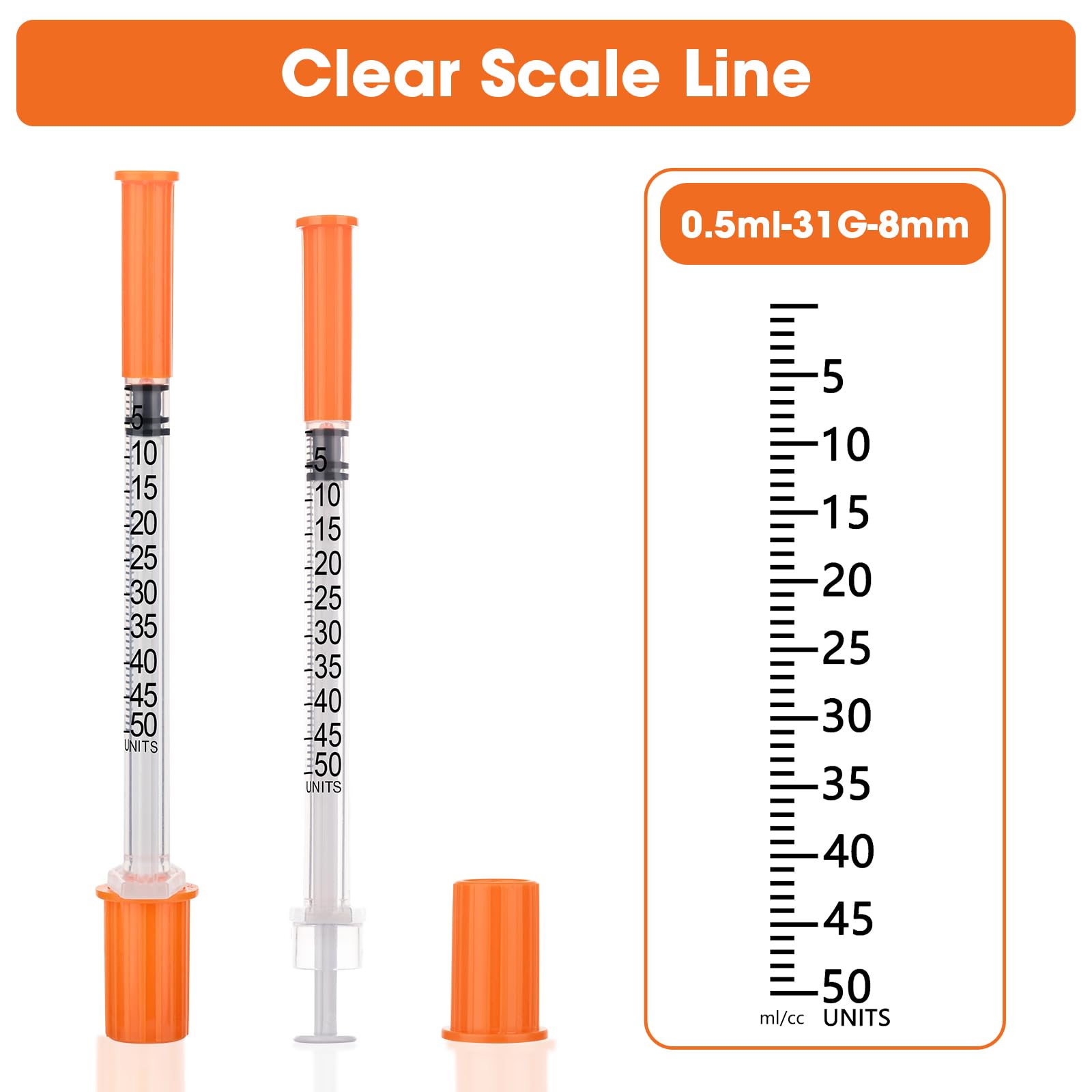 0.5ml 31G 5/16 Inch Syringe, 100 Pack — Amazon image 4