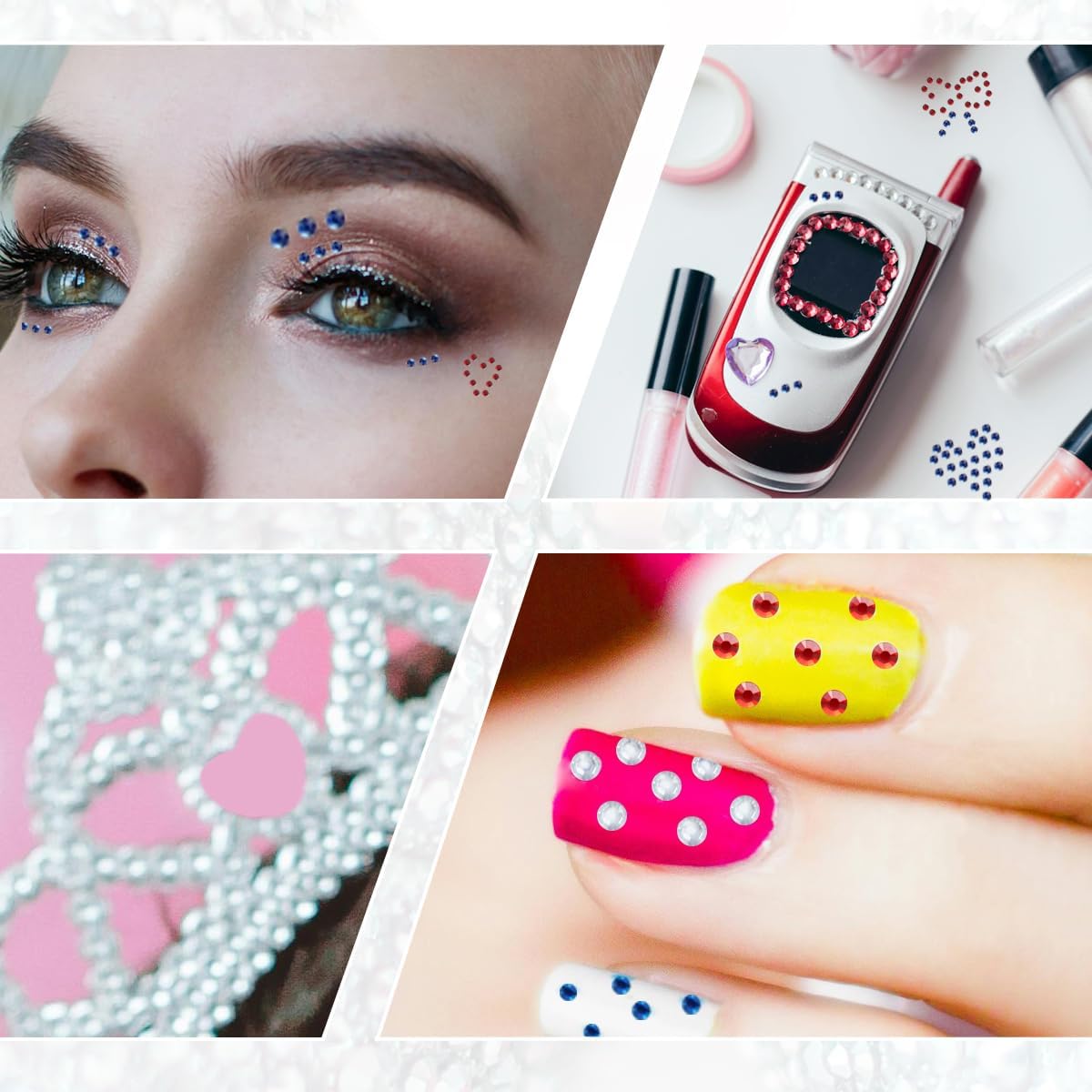 5 Sheets Self Adhesive Pearl Stickers, Flat Back Pearls Sticker, 4 Size Self Adhesive Rhinestone Gem Stickers for DIY Crafts Craft Card Decorations Nail Art Beauty Makeup (Red) - Image 4