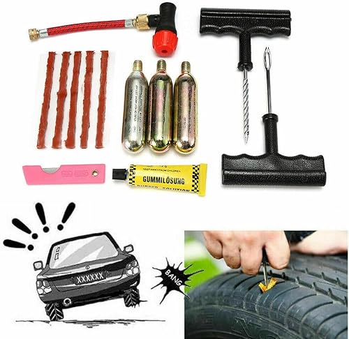 Miniatura 3 de Kit de herramientas de reparación sin cámara para inflador de neumáticos de CO2, motocicleta, ATV, bicicleta