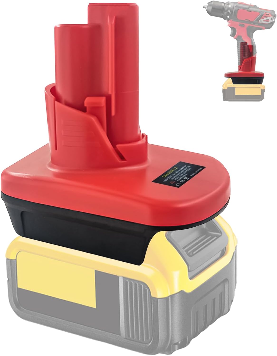 EID M12 Battery Adapter for Milwaukee 12V,for Dewalt 20V Max for