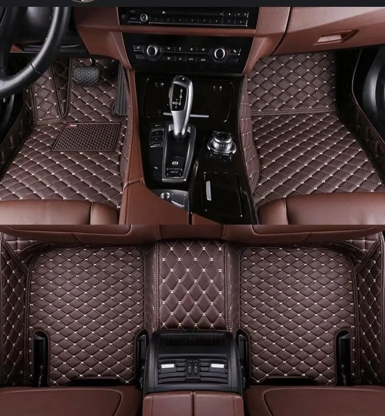 NEXTA Premium Nappa Luxury Leather with Grass Mat Complete Set || 100% Waterproof and Washable||7D Cars Floor Mats for Porsche Macan | Color : (Coffee)
