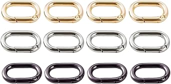 4pcs Carabiner Metal Spring Key Ring, Snap Hooks Clip, Keyring Buckle, Oval Ring for Bags, Purses BBC39