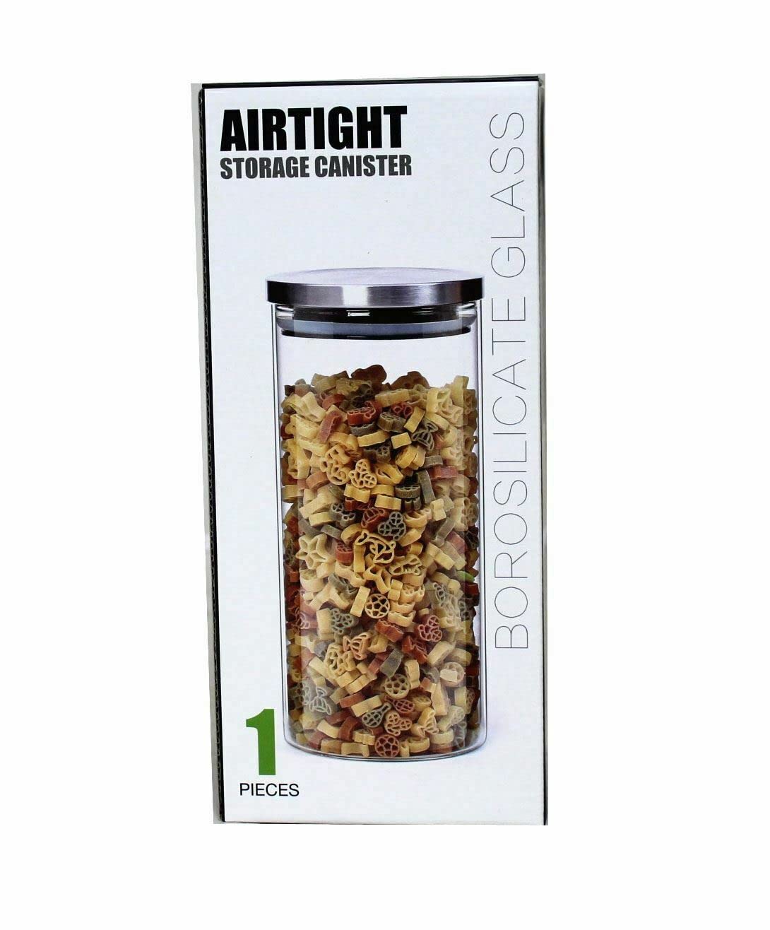 Aminno Light High Borosilicate Glass Sealed 1400Ml Storage Jar Stainless Steel Lid Kitchen Storage Container Stackable Modular Cereal Container Jar