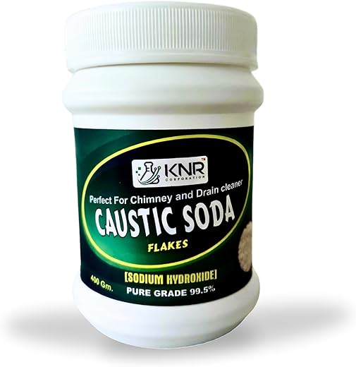 Caustic Soda Flakes (400G) Drain & Sink Cleaner,Chimney Cleaner|Home Made Soap Making Caustic Soda -Fast-Acting Odourless Formula To Clear...