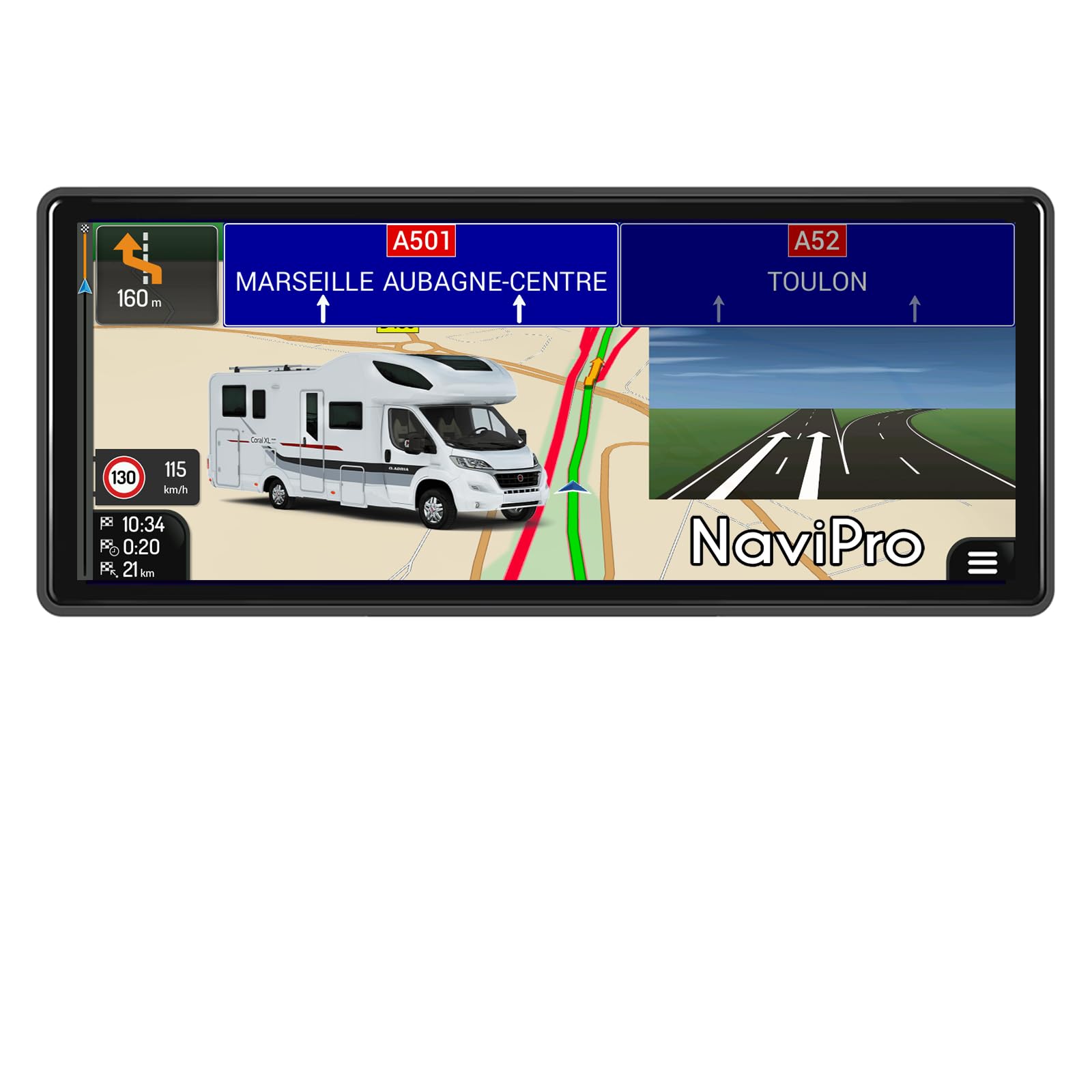GPS Camping Car 10 Pouces NaviPro Max Plus GPS pour Camping-Car, Caméra de Route intégrée – Dashcam HD Navigation Europe et Maroc, Aires de Camping